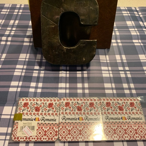 Bundle copper like Letter “C” & coasters - Picture 2 of 4